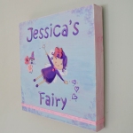 Personalised fairy name canvas – side